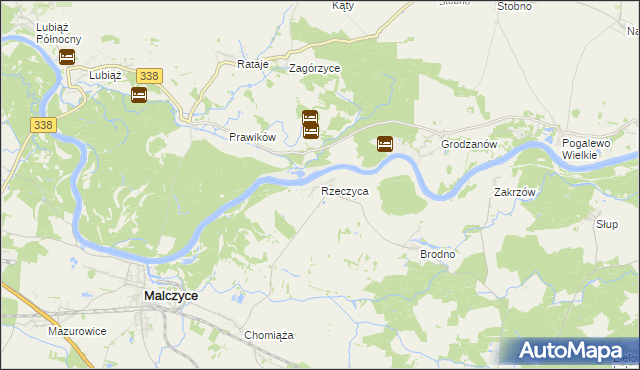 mapa Rzeczyca gmina Środa Śląska, Rzeczyca gmina Środa Śląska na mapie Targeo