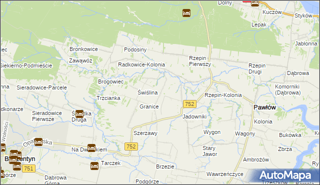 mapa Rzepinek gmina Pawłów, Rzepinek gmina Pawłów na mapie Targeo