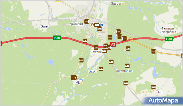 mapa Rzepinek gmina Rzepin, Rzepinek gmina Rzepin na mapie Targeo