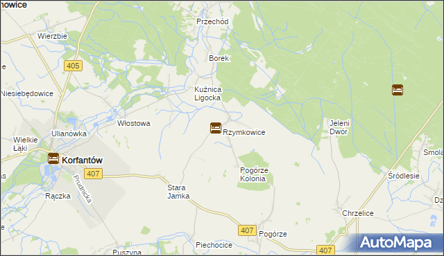 mapa Rzymkowice, Rzymkowice na mapie Targeo