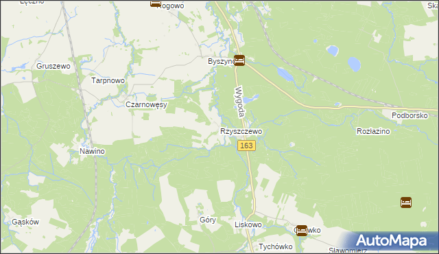 mapa Rzyszczewo gmina Białogard, Rzyszczewo gmina Białogard na mapie Targeo