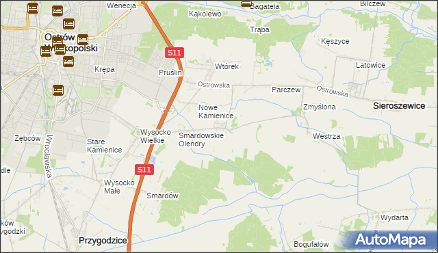 mapa Sadowie gmina Ostrów Wielkopolski, Sadowie gmina Ostrów Wielkopolski na mapie Targeo