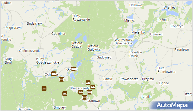 mapa Sadowiec gmina Mogilno, Sadowiec gmina Mogilno na mapie Targeo