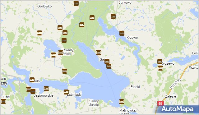 mapa Sajzy, Sajzy na mapie Targeo