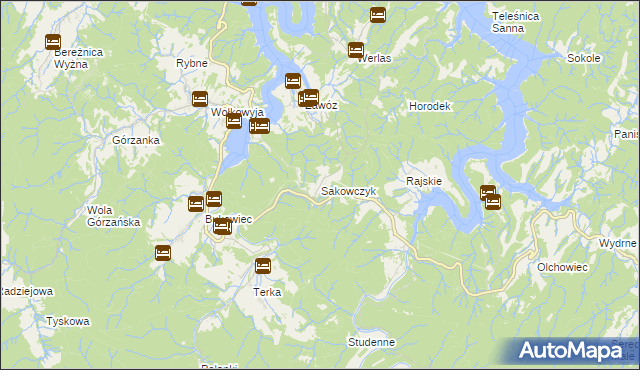 mapa Sakowczyk, Sakowczyk na mapie Targeo