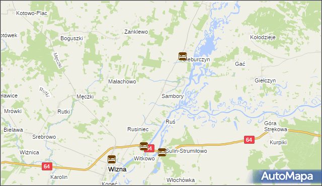 mapa Sambory, Sambory na mapie Targeo