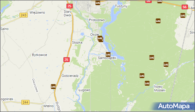 mapa Samociążek, Samociążek na mapie Targeo