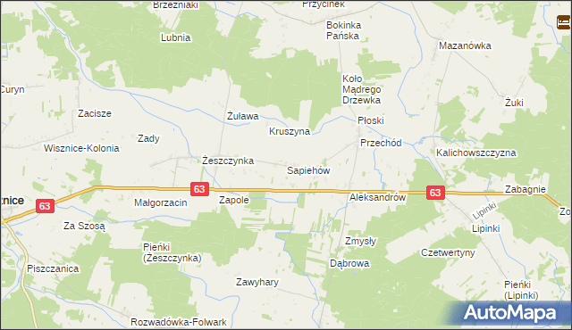 mapa Sapiehów, Sapiehów na mapie Targeo