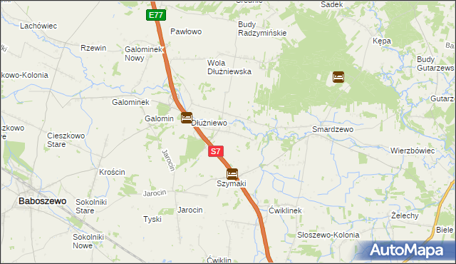 mapa Sarbiewo gmina Baboszewo, Sarbiewo gmina Baboszewo na mapie Targeo