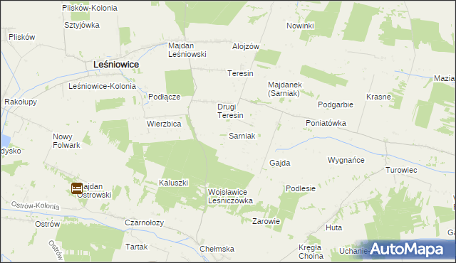 mapa Sarniak gmina Leśniowice, Sarniak gmina Leśniowice na mapie Targeo