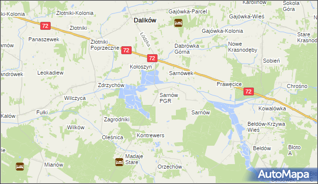 mapa Sarnów PGR, Sarnów PGR na mapie Targeo