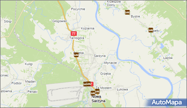 mapa Sarzyna, Sarzyna na mapie Targeo