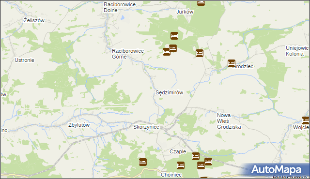 mapa Sędzimirów, Sędzimirów na mapie Targeo