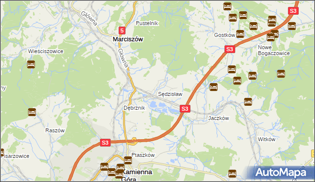 mapa Sędzisław, Sędzisław na mapie Targeo