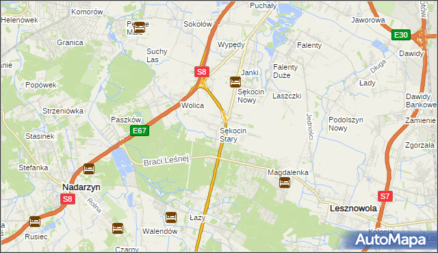 mapa Sękocin Stary, Sękocin Stary na mapie Targeo