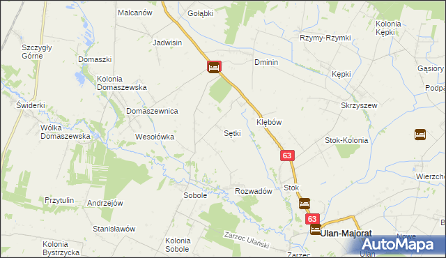 mapa Sętki, Sętki na mapie Targeo