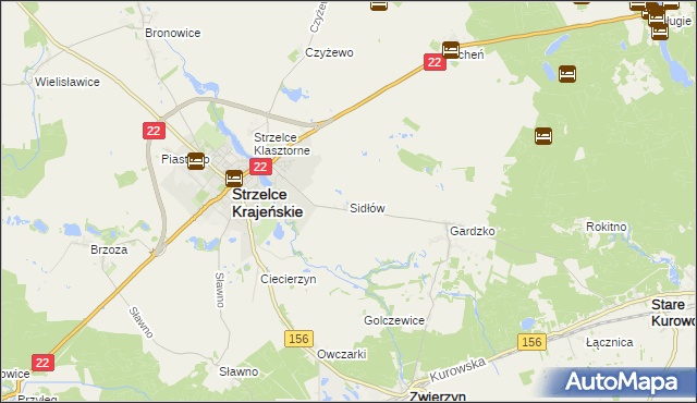 mapa Sidłów, Sidłów na mapie Targeo