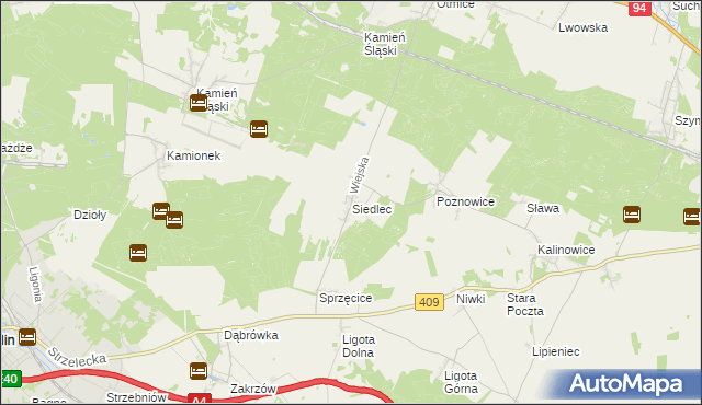 mapa Siedlec gmina Izbicko, Siedlec gmina Izbicko na mapie Targeo