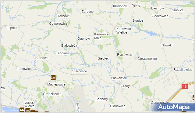 mapa Siedlec gmina Otmuchów, Siedlec gmina Otmuchów na mapie Targeo