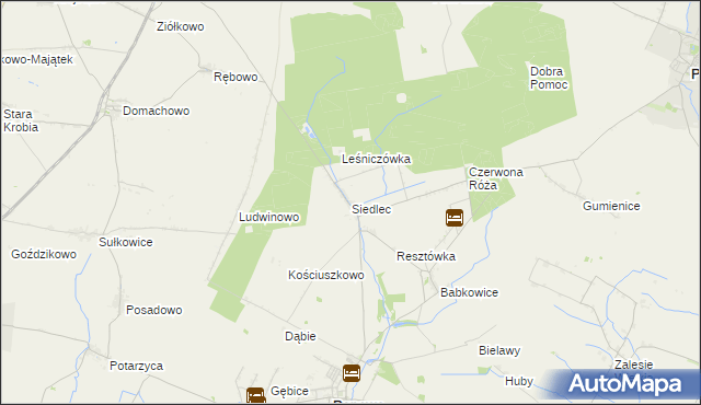 mapa Siedlec gmina Pępowo, Siedlec gmina Pępowo na mapie Targeo