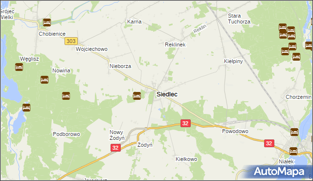mapa Siedlec powiat wolsztyński, Siedlec powiat wolsztyński na mapie Targeo