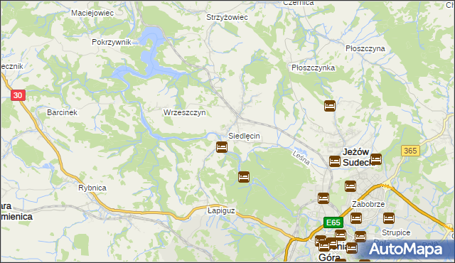 mapa Siedlęcin, Siedlęcin na mapie Targeo