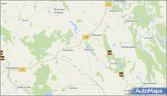 mapa Siedlice gmina Radowo Małe, Siedlice gmina Radowo Małe na mapie Targeo
