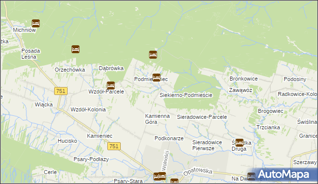 mapa Siekierno-Podmieście, Siekierno-Podmieście na mapie Targeo