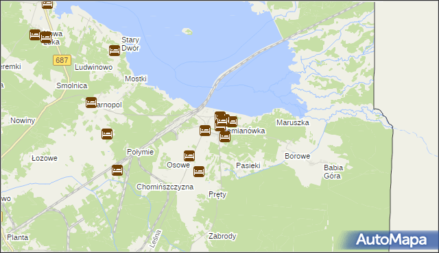 mapa Siemianówka, Siemianówka na mapie Targeo