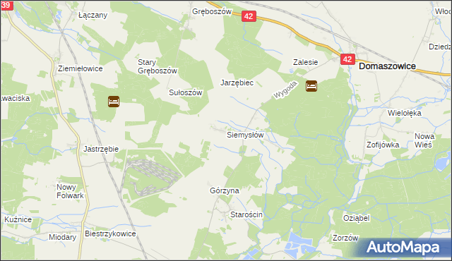 mapa Siemysłów, Siemysłów na mapie Targeo