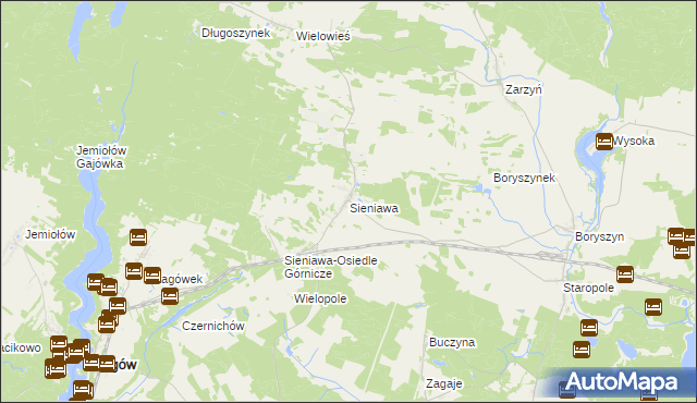 mapa Sieniawa gmina Łagów, Sieniawa gmina Łagów na mapie Targeo