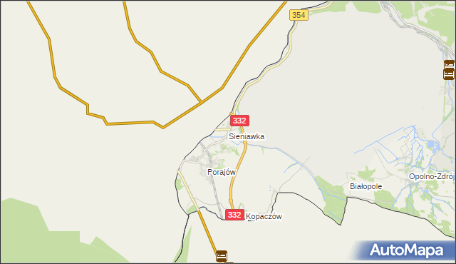 mapa Sieniawka gmina Bogatynia, Sieniawka gmina Bogatynia na mapie Targeo
