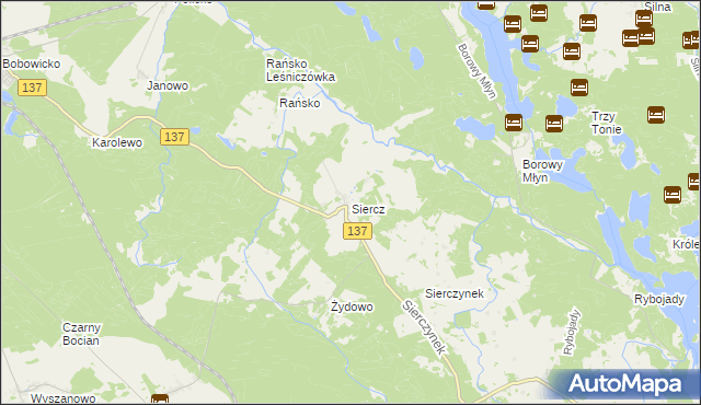 mapa Siercz, Siercz na mapie Targeo