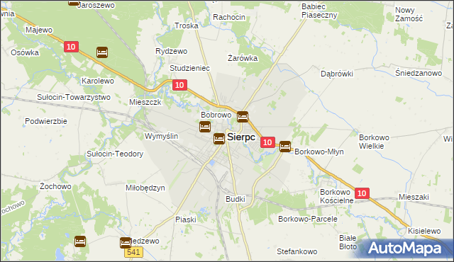 mapa Sierpc, Sierpc na mapie Targeo