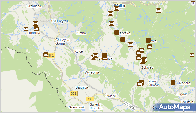 mapa Sierpnica, Sierpnica na mapie Targeo