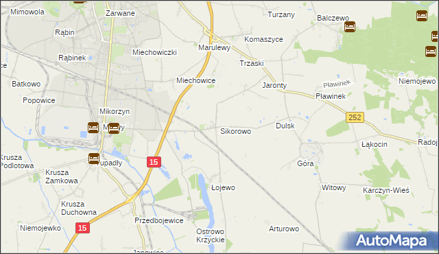 mapa Sikorowo gmina Inowrocław, Sikorowo gmina Inowrocław na mapie Targeo