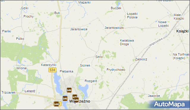 mapa Sitno gmina Ryńsk, Sitno gmina Ryńsk na mapie Targeo