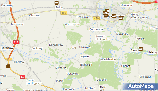 mapa Skakawa, Skakawa na mapie Targeo