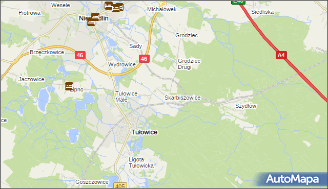 mapa Skarbiszowice, Skarbiszowice na mapie Targeo