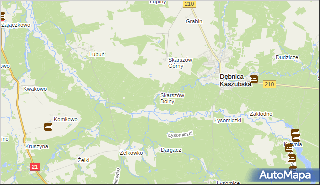 mapa Skarszów Dolny, Skarszów Dolny na mapie Targeo