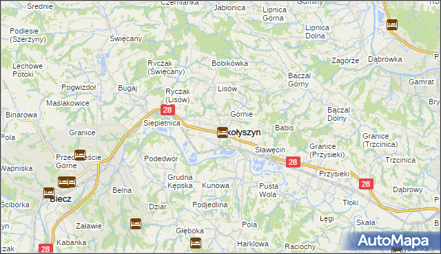 mapa Skołyszyn, Skołyszyn na mapie Targeo