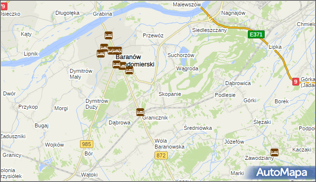 mapa Skopanie, Skopanie na mapie Targeo