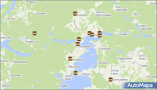 mapa Skoszewo gmina Brusy, Skoszewo gmina Brusy na mapie Targeo