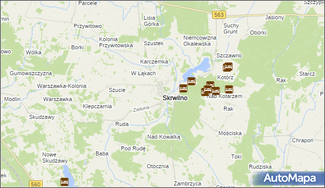 mapa Skrwilno, Skrwilno na mapie Targeo