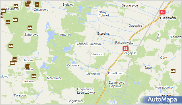 mapa Słabocin, Słabocin na mapie Targeo