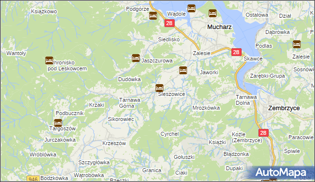 mapa Śleszowice, Śleszowice na mapie Targeo