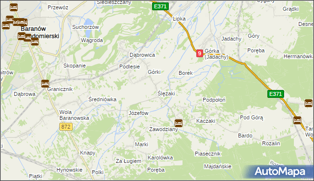 mapa Ślęzaki, Ślęzaki na mapie Targeo