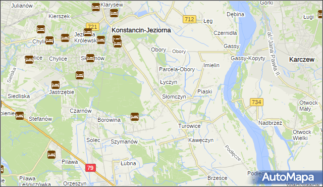 mapa Słomczyn gmina Konstancin-Jeziorna, Słomczyn gmina Konstancin-Jeziorna na mapie Targeo