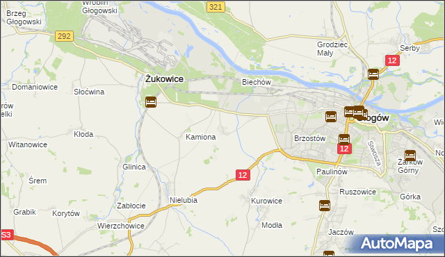 mapa Słone gmina Żukowice, Słone gmina Żukowice na mapie Targeo
