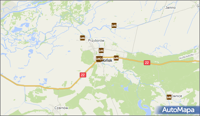 mapa Słońsk, Słońsk na mapie Targeo